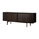 The 88-inch Flow Sideboard by Ethnicraft with two doors from a side angle.