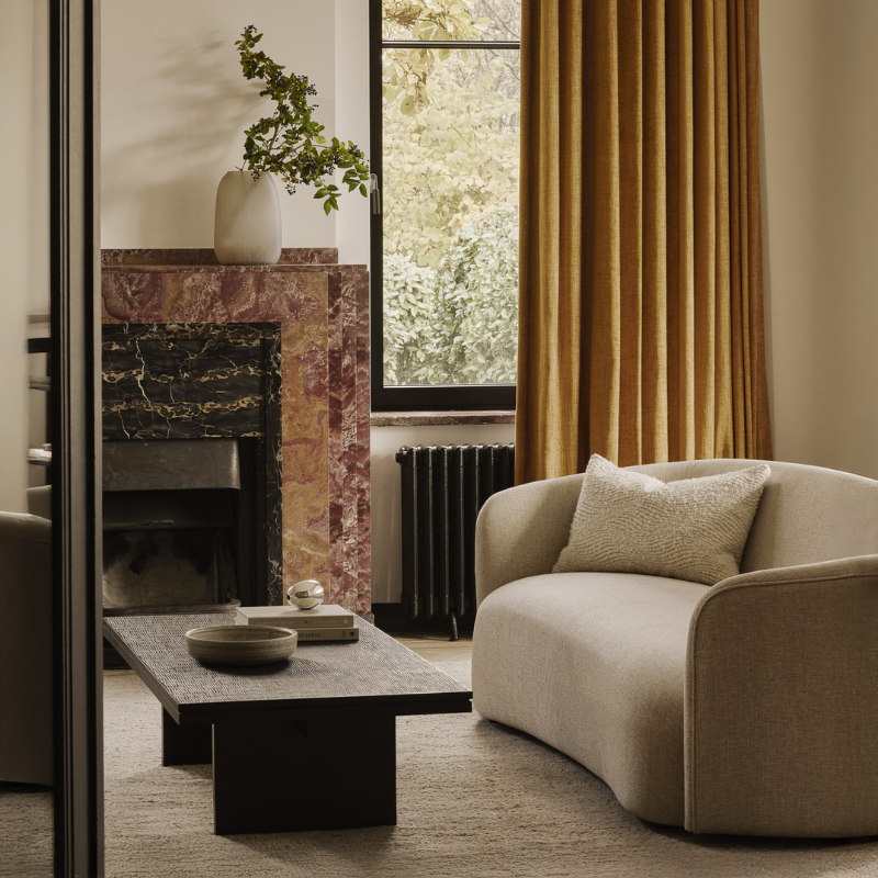 The Grooves Coffee Table 25.5 inches by Ethnicraft in the modern living room.