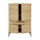 The Linga Cupboard from Ethnicraft with doors open.