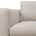 The Mellow Sofa in Ivory by Ethnicraft with a close-up of the armrest.