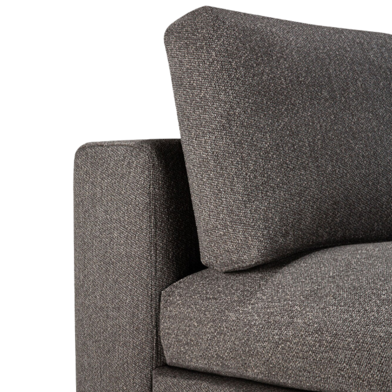 The Mellow Sofa Set Square 1-3 Granite from Ethnicraft with a close-up of the backrest.