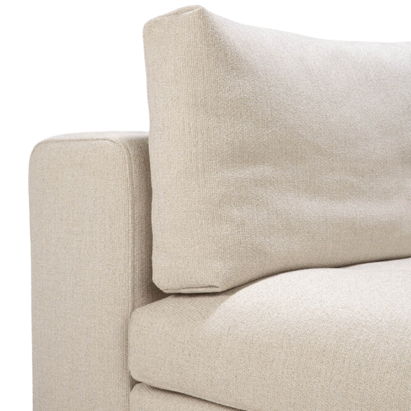 The Mellow Sofa Set Square 1-3 Off White from Ethnicraft with a close-up of the backrest.