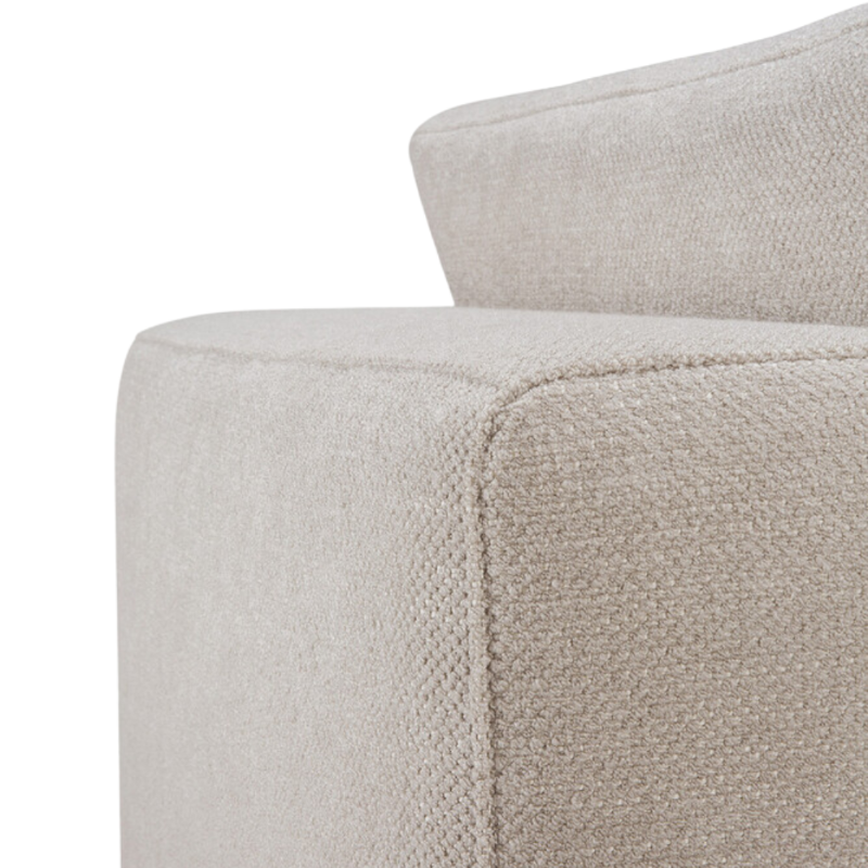The Mellow Sofa Set Three Seater Ivory from Ethnicraft with a close-up of the backrest.