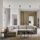 The Mellow Sofa Set Three Seater Off White from Ethnicraft in a living room.