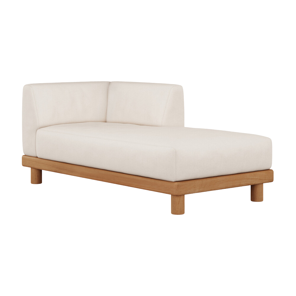 The Monocle Outdoor Modular Daybed Left from Ethnicraft with a side angle.