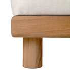 The Monocle Outdoor Modular Sectional Sofa from Ethnicraft wooden leg base close up. all-groups