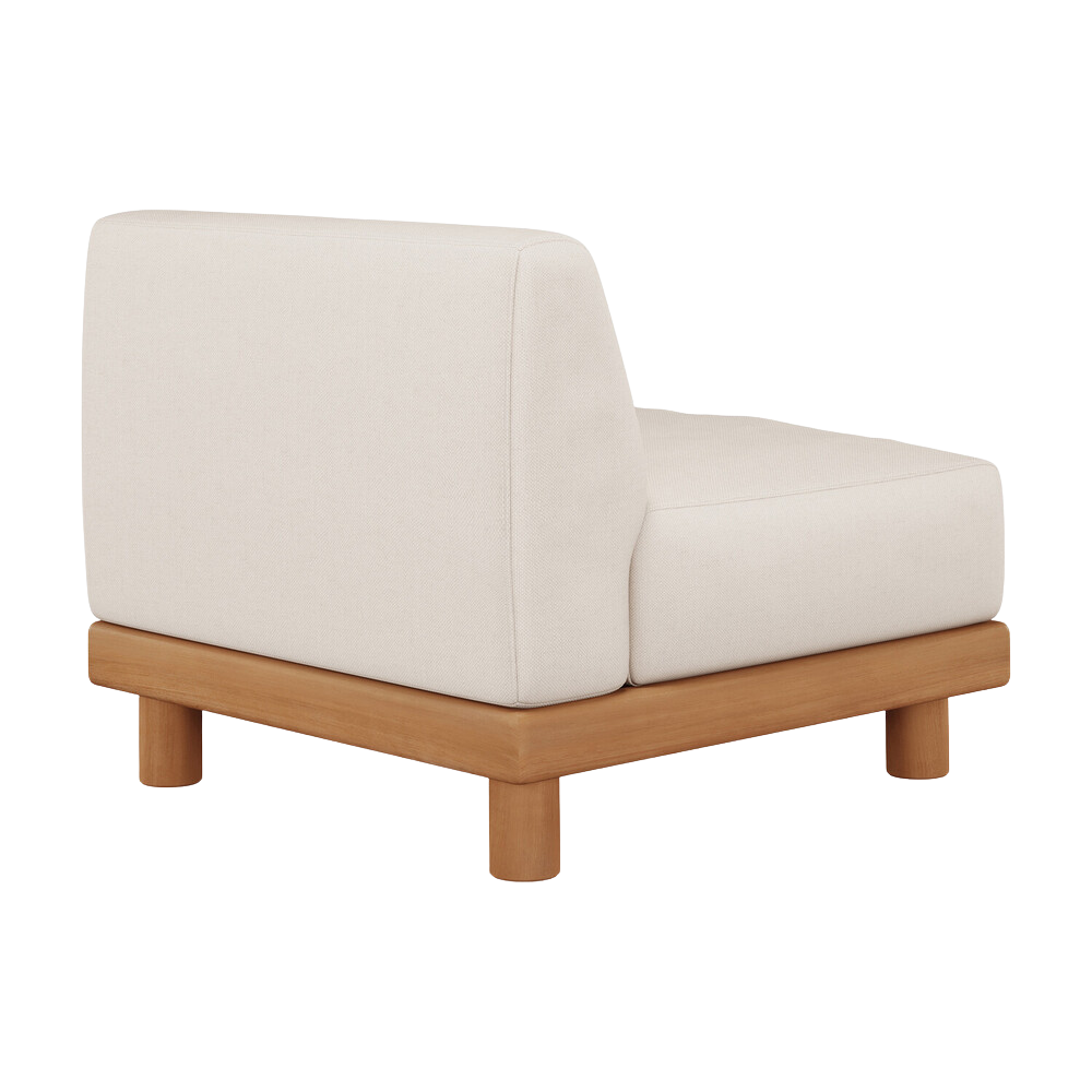 The Monocle Outdoor Modular Sofa 1-Seater from Ethnicraft with a backside.