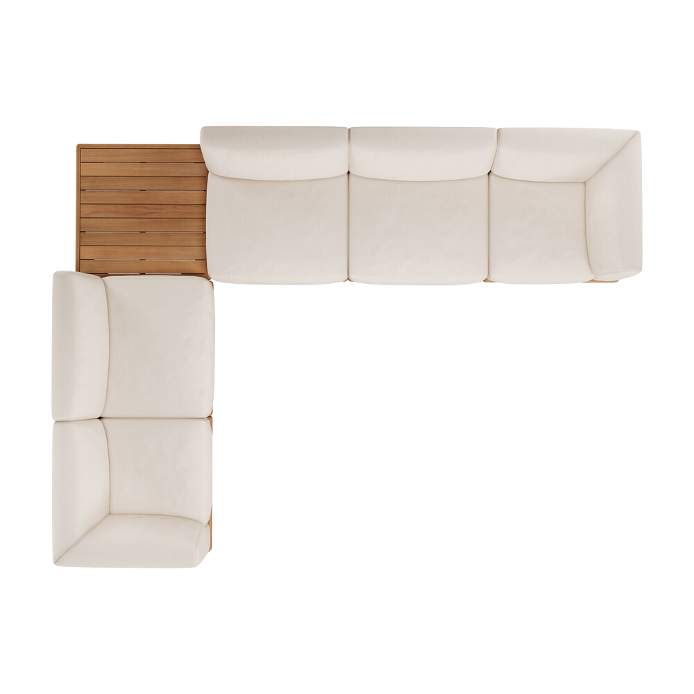 The Monocle Outdoor Modular Sofa Set II Left by Ethnicraft from the top view.