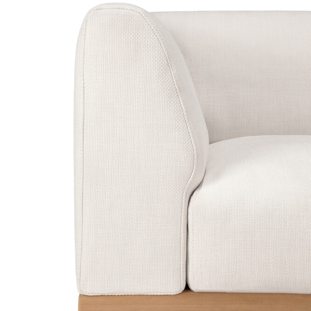 The Monocle Outdoor Modular Sofa Set III Left by Ethnicraft from the armrest.