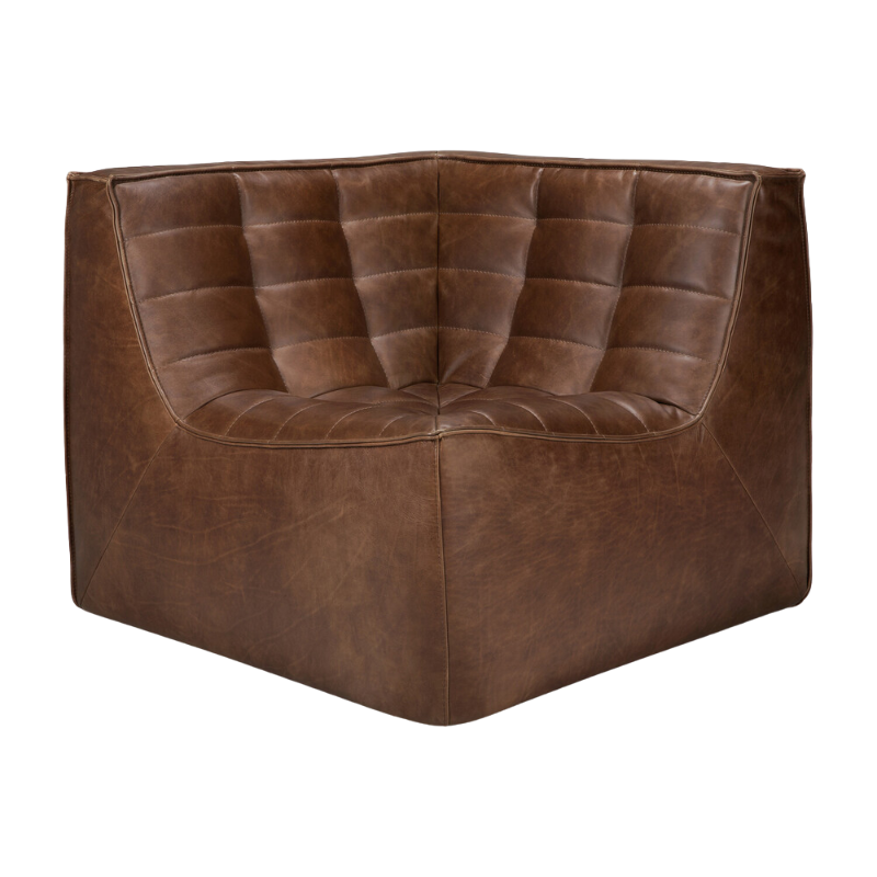 The N701 Leather Corner Chestnut from Ethnicraft.