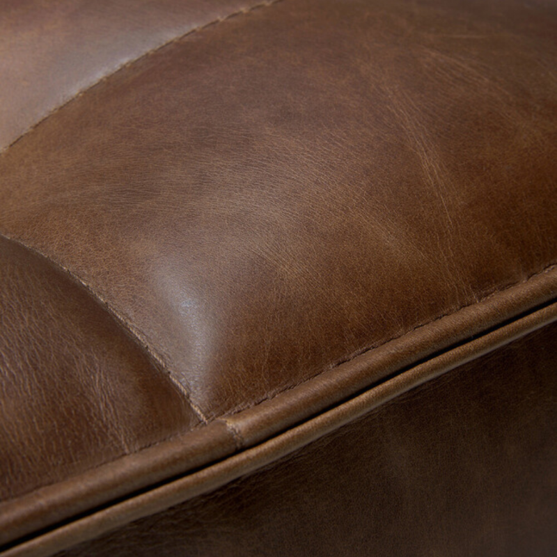 The N701 Leather One Seater Chestnut by Ethnicraft with the details of the seat.