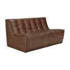 The N701 Leather Two Seater Sofa Chestnut by Ethnicraft from a corner.