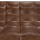 The N701 Leather Two Seater Sofa Chestnut by Ethnicraft with a close-up from the front.