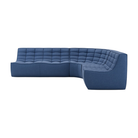 The N701 Modular Round Corner Sofa 1-2 Right from Ethnicraft blue standard fabric.