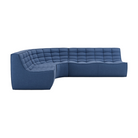 The N701 Modular Round Corner Sofa 1-2 Left from Ethnicraft in blue standard fabric.