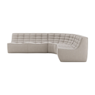 The N701 Modular Round Corner Sofa 1-2 Right from Ethnicraft in ecru eco fabric.