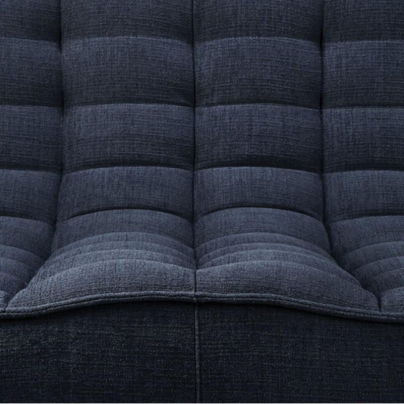 The N701 Modular Round Corner Sofa 1-2 from Ethnicraft in graphite eco fabric backrest and seat in details. all-groups