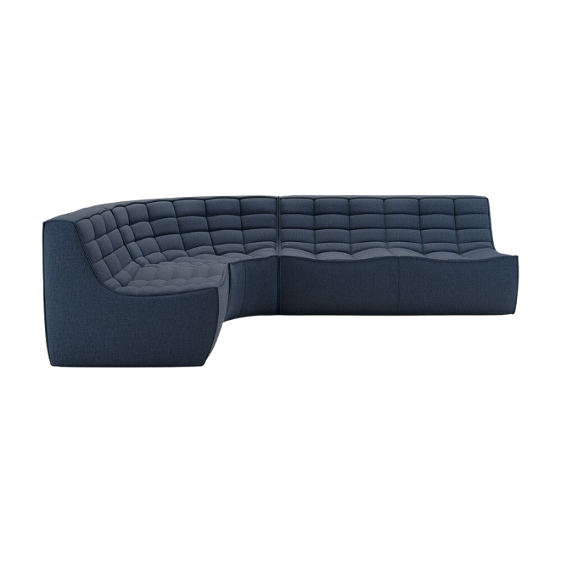 The N701 Modular Round Corner Sofa 1-2 Left from Ethnicraft in graphite eco fabric.