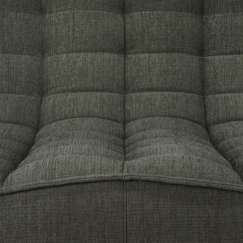 The N701 Modular Round Corner Sofa 1-2 from Ethnicraft in moss eco fabric seat cushion in detail. all-groups