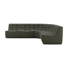 The N701 Modular Round Corner Sofa 1-2 Right from Ethnicraft in Moss eco fabric.