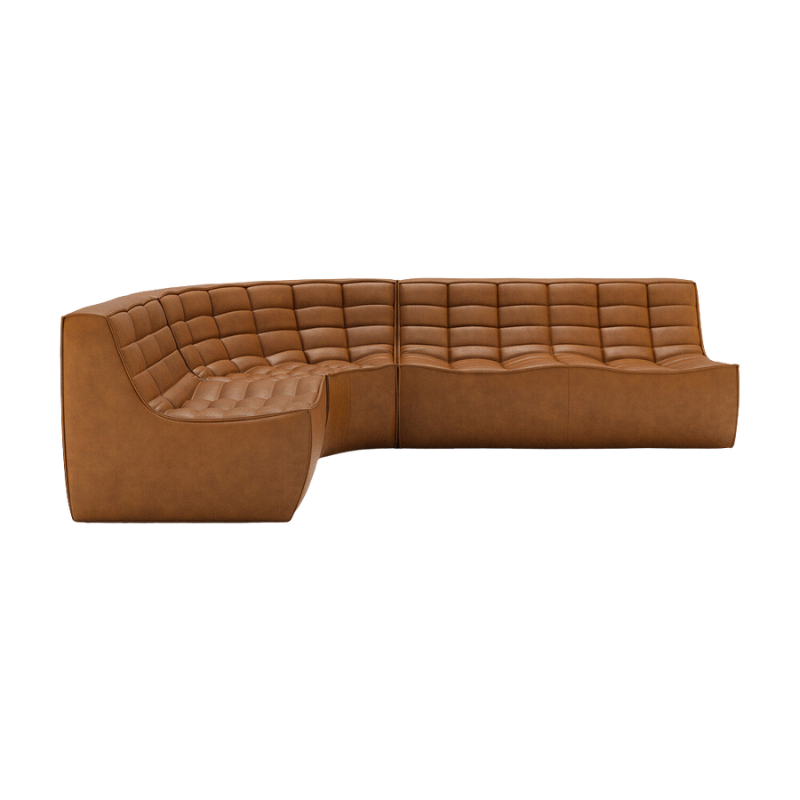 The N701 Modular Round Corner Sofa 1-2 Old Saddle Left from Ethnicraft.