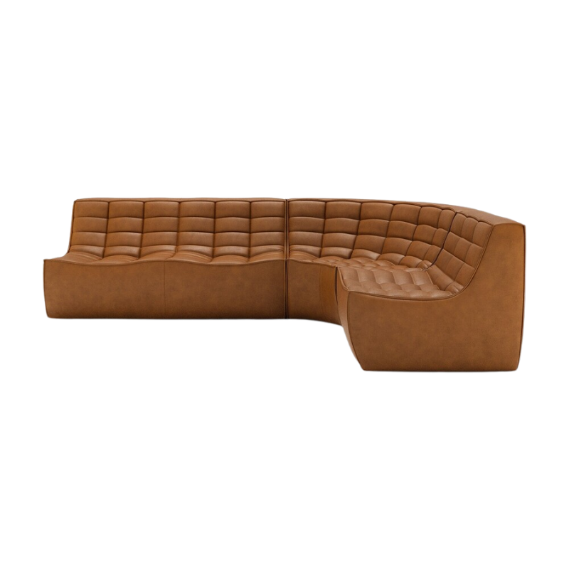The N701 Modular Round Corner Sofa 1-2 Old Saddle Right from Ethnicraft.