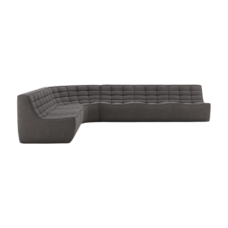 The N701 Modular Round Corner Sofa 2-3 Left from Ethnicraft in dark grey standard fabric.