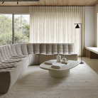 The N701 Modular Round Corner Sofa 2-3 from Ethnicraft in ecru eco fabric in a living room. all-groups