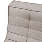The N701 Modular Round Corner Sofa 2-3 from Ethnicraft in Ecru eco fabric from the top edge, close-up. all-groups