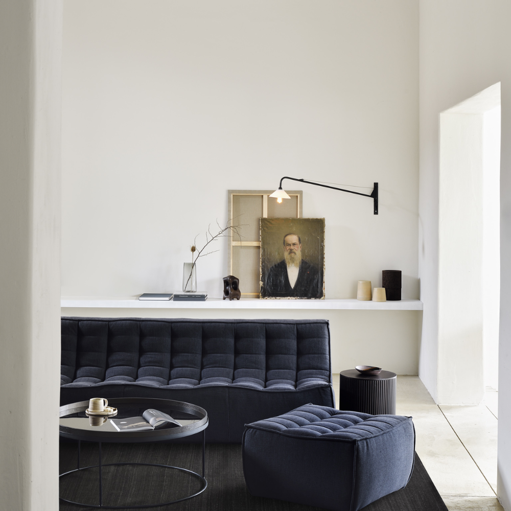 The N701 Modular Round Corner Sofa 2-3 from Ethnicraft in graphite eco fabric in the living room. all-groups