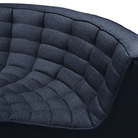 The N701 Modular Round Corner Sofa 2-3 from Ethnicraft in graphite eco fabric with a round curve in details. all-groups