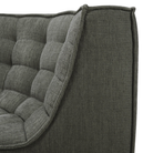 The N701 Modular Round Corner Sofa 2-3 from Ethnicraft in moss eco fabric from the backrest close-up. all-groups