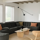 The N701 Modular Round Corner Sofa 2-3 from Ethnicraft in Moss eco fabric in the living room. all-groups