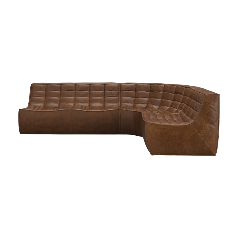 The N701 Modular Round Corner Sofa 1-2 Chestnut Right from Ethnicraft.