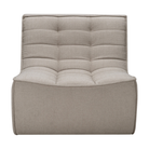 The one seater N701 Modular Sectional Sofa, Square 1-2 from Ethnicraft in ecru eco fabric.