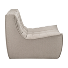 The one seater N701 Modular Sectional Sofa, Square 1-2 from Ethnicraft in ecru eco fabric from the side.