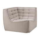 The square corner N701 Modular Sectional Sofa, Square 1-2 from Ethnicraft in ecru eco fabric from an angle.