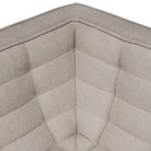 The square corner N701 Modular Sectional Sofa, Square 1-2 from Ethnicraft in ecru eco fabric close up.