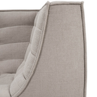 The square corner N701 Modular Sectional Sofa, Square 1-2 from Ethnicraft in ecru eco fabric in detail.