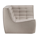 The square corner N701 Modular Sectional Sofa, Square 1-2 from Ethnicraft in ecru eco fabric from the side.