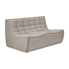The two seater N701 Modular Sectional Sofa, Square 1-2 from Ethnicraft in ecru eco fabric from an angle.