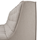 The two seater N701 Modular Sectional Sofa, Square 1-2 from Ethnicraft in ecru eco fabric focusing on the upholstery.