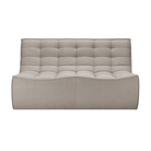 The two seater N701 Modular Sectional Sofa, Square 1-2 from Ethnicraft in ecru eco fabric.