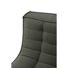 The N701 Modular Sectional Sofa, Square 1-2 from Ethnicraft in moss eco fabric highlighting the stitching.