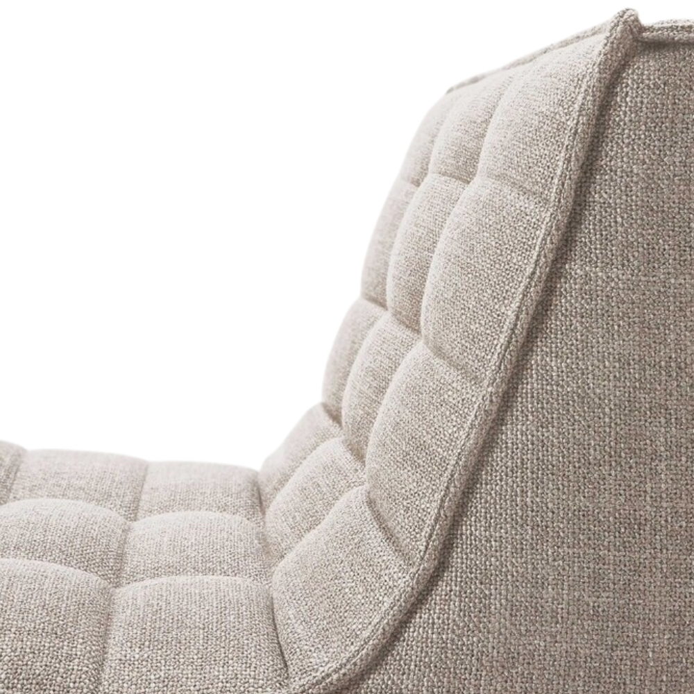 The N701 Modular Sofa from Ethnicraft with beige standard fabric focusing on the backrest.