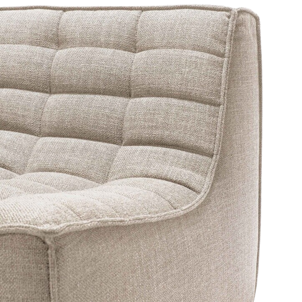 The N701 Modular Sofa from Ethnicraft with beige standard fabric close up.