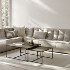 The N701 Modular Sofa from Ethnicraft with beige standard fabric in a living room.