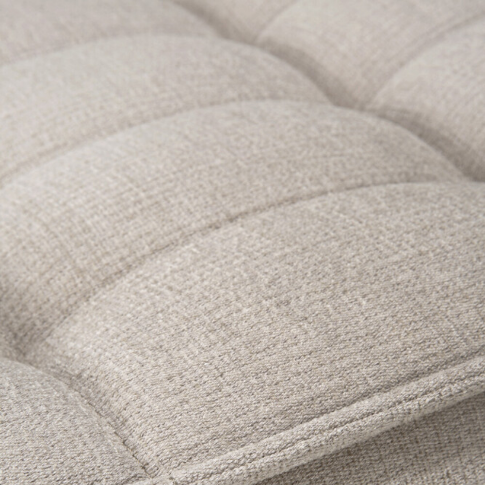 The N701 Modular Sofa from Ethnicraft with ecru eco fabric close up.
