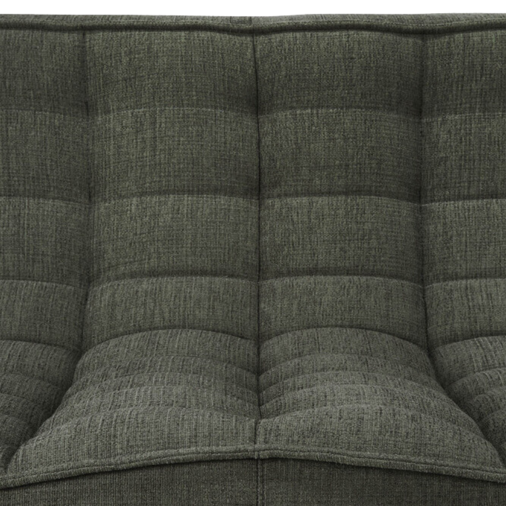 The N701 Modular Sofa from Ethnicraft with moss eco fabric showing the seat in detail.