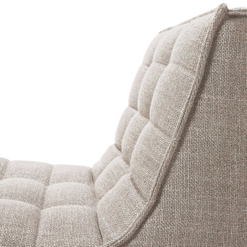 The N701 Modular Square Corner Sofa 2-3 from Ethnicraft in beige standard fabric from the backrest close-up. all-groups